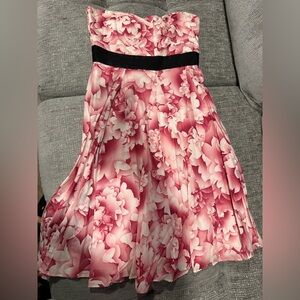 Maeve Pink Floral Dress with Black Band